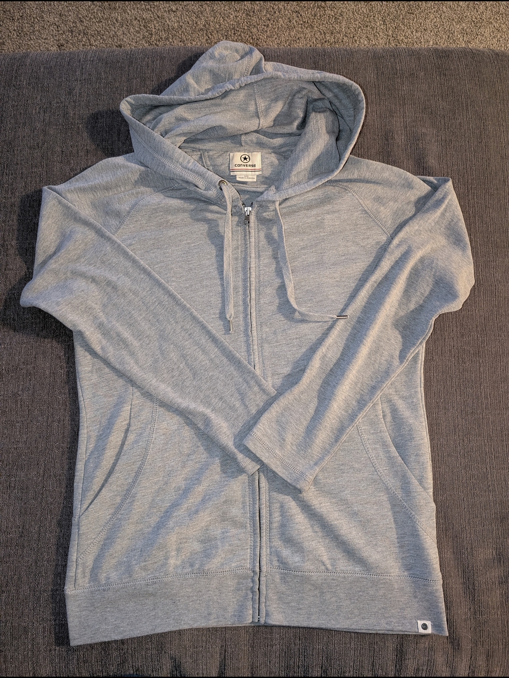 Converse Light Gray Full-Zip Hoodie